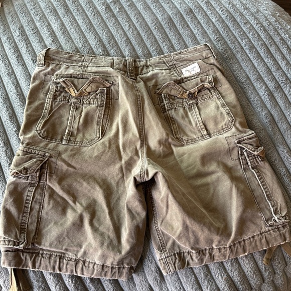 Vtg Abercrombie & Fitch Cargo Shorts Mens 33 Paratrooper Heavy Distressed Y2k - Picture 10 of 11